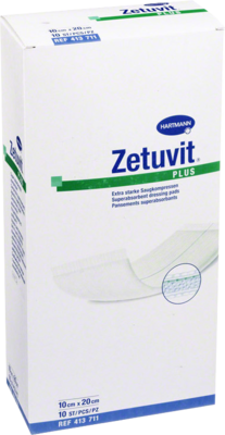 ZETUVIT Plus extrastarke Saugkompr.steril 10x20 cm