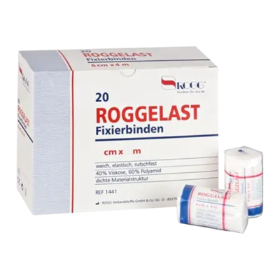 ROGGELAST Fixierbinden 10 cmx4 m in Cellophan